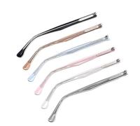 3 pares de lentes de repuesto para anteojos, accesorios para patas de metal, herramienta de reparación de marco de gafas (dientes planos grises)