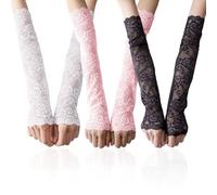3 Pares De Mangas De Encaje, Mangas De Protector Solar De Encaje, Decoraciones De Moda, Accesorios De Ropa.