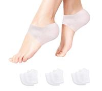 3 pares de mangas de talón, almohadillas hidratantes de gel, copas de talón para el dolor de talón, curación de talones agrietados, tendinitis de Aquiles