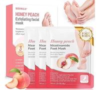 3 pares de máscaras de melocotón para eliminar callos de los pies, exfoliante para pies, mascarilla hidratante para pies y callosidades, para un cuidado eficaz de los pies, para hombre y mujer