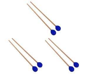 3 pares de mazos de hilo azul para teclado de marimba, mazo envuelto en lana, mazo de cabeza de hilo mediano, mazo de marimba Glockenspiel, mazo de acrílico de percusión de arce
