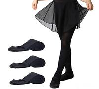 3 pares de pantis para ballet de Manzi, para mujer, básicas, convertibles, de transición negro M
