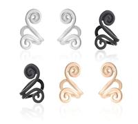 3 pares de pendientes de clips, pendientes de acupresión, pendientes personalizados a la moda, pendientes ajustables sin agujeros, accesorios versátiles (negro, plata, oro), Acero aleado