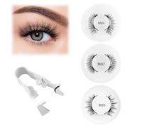 3 Pares De Pestañas Postizas Magnéticas 3D Reutilizables Con Rizador - Pestañas Magnéticas