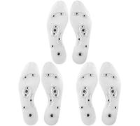 3 pares de plantillas de masaje magnéticas de acupresión, plantillas de masaje de pies para terapia de pies, reflexología, alivio del dolor, plantillas de zapatos, transparente, US M:7-9 W:8-10