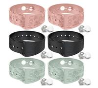 3 pares de pulseras para alivio de mareos, pulseras de acupresión de viaje, náuseas, alivio de enfermedades matutinas, enfermedades del mar, viajes, enfermedades del automóvil (rosa+menta+negro)