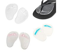 3 pares de sandalias de silicona con patrón de mariposa transparente, plantillas de antepié, almohadillas de gel, chanclas, inserciones de cojín, antideslizante, protector de dedos autoadhesivo para
