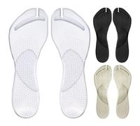 3 pares de soporte de arco para sandalias, plantillas sin deslizamiento de sandalia adhesiva plantilla de gel de gel cojín mejoran el ajuste y alivia el dolor de los pies plantar y plano para sandali