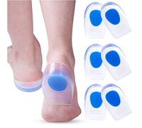 3 pares de taloneras de gel para fascitis plantar, almohadillas de gel de silicona para dolor de talón, espolón óseo y dolor de Aquiles, almohadillas y copas de gel para el talón, almohadilla y