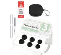 3 pares de tapones de silicona para auriculares Anker Soundcore R50i/P20i, daunke 3 tamaños diferentes (S/M/L), color negro, incluye funda negra y cierre redondo