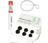 3 pares de tapones de silicona para Huawei FreeBuds 7i, color negro, blanco y negro, con funda transparente y cierre redondo