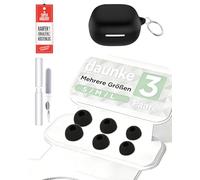3 pares de tapones de silicona para Soundcore P31i by Anker, daunke, S/M/L, suaves y cómodos, color negro, incluye funda negra y cierre redondo