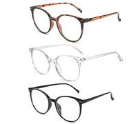 3 Pares Gafas Anti Luz Azul, Gafas Filtro Luz Azul para Ordenador, Gaming y Lectura, Protección UV400, Lentes Antireflejo para Hombres y Mujeres, Gafa Livianas Antifatiga para Pantallas y Dispositivo