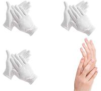 3 pares Guantes Blancos de Algodón, Guantes Hidratantes, Cómodo y Ttranspirable Guantes de Algodon para el Cuidado de la Piel, Inspección de Joyas, Buscar, Trabajo Diario,Reparación de autos.