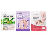 3 Pares Mascarilla Pies Exfoliante y Hidratante, Calcetines Exfoliantes para Eliminar Durezas y Callos, Cuidado para Pies Secos y Agrietados, Para Pies Suaves, Mujeres Y Hombres