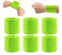 3 Pares Muñequera Tenis para el Sudor, 8 x 8cm Muñequeras Verde Deportivas, Muñequeras Absorbentes, Banda Elástica de Sudor para Tenis, Gimnasia, Fútbol, Baloncesto, Carrera a Pie, Gym