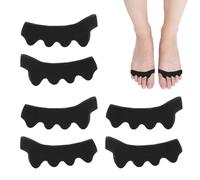 3 Pares Separadores de Dedos de los Pies,Suave Separador Dedos Pie Silicona,Reutilizables y Lavables Espaciadores de para Corregir Juanetes,Corrector Dedos Pies para Relajar y Estirar (Negro)