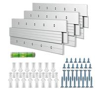 3 Pares Soportes Aleación de aluminio 30 Cm Capacidad carga de hasta 36 kg Soporte Espejo Pared con Encaje Mutuo Z Clip Gancho Z para Objetos Pesados Espejos Paneles Estanterías Marcos