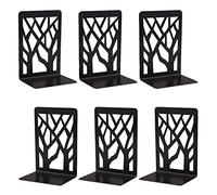3 Pares Sujetalibros Estanteria, Sujeta Libros Metal Apoya Libros para Estanteria Soporte Libros Decorativo Tapones para Estantes de Libros para Oficina Biblioteca Hogar Escuela (Negro)