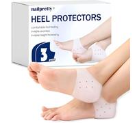 3 Pares Taloneras de Silicona, Protector de Talon, Transpirable Ajustable Protector de Talon, suave y cómodo, alivia presión plantar