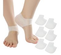 3 pares Taloneras Silicona, Tobilleras de Silicona Transpirables, plantillas para la fascitis plantar, Alivia el dolor, la sequedad, las grietas y la descamación de los talones