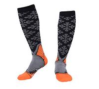 3 Pares Unisex Rodilla Calcetines deportivos de Compresión Alta Correr Estiramiento Shin Férulas Calcetín de Vuelo Atlético Hombres Mujeres Naranja Mediano