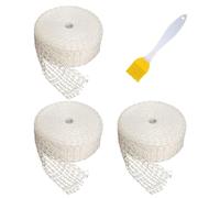 3 parrillas con 16 agujeros, 1 cepillo para parrilla, rejilla elástica, hamnet blanco, rollo de carne