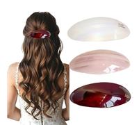 3 pasadores de acetato para el pelo grandes vintage para mujer, pinzas de pelo de concha de tortuga francesa, pinzas de pelo vintage, accesorios de regalo para cabello grueso (beige + rosa claro +