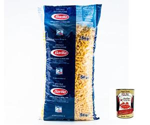 3 pastas Barilla Fusilli Ristorante n.º 98 italianas fideos 5 kg + Polpa italiana Gourmet