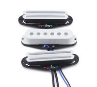 3 pastillas de cerámica de doble riel caliente + pastilla de bobina simple + pastilla de doble riel caliente for piezas de guitarra eléctrica ST y SSS(White Set)