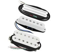 3 pastillas de riel doble, de bobina simple y humbucker for guitarra Aln-ico 5 SSH de Vin-tage(White Set)