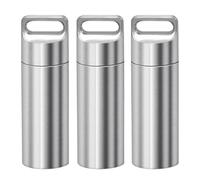 3 Pastilleros, Pastilleros Portátiles, Pastillero Impermeable de Uso Diario, Organizador Portátil para Acampar y Viajar (Silver, 6.5*1.95cm)