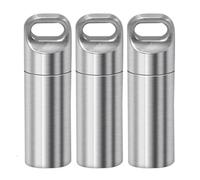 3 Pastilleros, Pastilleros Portátiles, Pastillero Impermeable de Uso Diario, Organizador Portátil para Acampar y Viajar (Silver, 3.9*1.15cm)