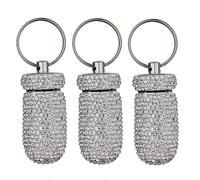 3 pastilleros portátiles impermeables con llavero, dispensador de medicamentos, almacenamiento de botellas para acampar al aire libre, viajes (blanco + blanco + blanco)
