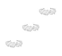 3 PC BANDA DE COACIÓN DE COACIÓN Tadena de novia de boda con cuentas para el cristal de boda Tiara Boda para novia Cabello de cabello Black Hair Letins Alejo White Bride White Bride