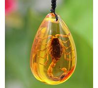 3 pc Piedra de Insectos Escorpiones Naturales inclusión ámbar báltico Colgante Collar Piedra Decorativa para el hogar Boda Fiesta Regalo de Viaje Para los hombres Material didáctico de biología