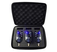 (3 PC por sistema) Alarmas mordedura de la pesca de sonido y de luz, con 1 salida de altavoz e indicador LED de enclavamiento 2 [Función ajustable: 3 modos de sensibilidad, 4 modos de tono y 5 modos de volumen] de Discoball