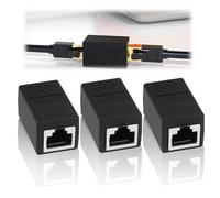 3 PCS Acoplador RJ45 10 Gbps,Conector RJ45 Hembra Doble Empalme Alargador Cable Ethernet Hembra Duplicador para Cable Cat7/Cat6/Cat5e/Cat5 Pack 36x20x20mm