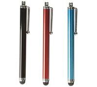 3 pcs Aqua azul/negro/rojo lápiz capacitivo/lápices bolígrafos pantalla táctil teléfono móvil Tablet para iPhone 4 4S 3 3 GS iPod Touch iPad 2 Motorola Xoom, Samsung Galaxy, Blackberry Playbook AMM0101US, Barnes and Noble NOOK Color, Droid Bionic
