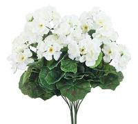 3 pcs Artificial Plant Silk Begonia Flower Wedding Background Wall Home Room Windowsill Vase Christmas Garland Party DIY Gift(White)