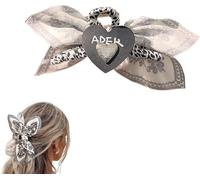 3 PCS Bandana Claw Clip,Bandana Hair Clip,Bandana Hair Clip Claw Clip Big Hair Bows Retro Print Bandana Bow Hair Claw Clip (B)