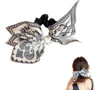 3 PCS Bandana Claw Clip,Bandana Hair Clip,Bandana Hair Clip Claw Clip Big Hair Bows Retro Print Bandana Bow Hair Claw Clip (C)