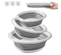 3 Pcs Ccubo Plegable, Lavabo Plegables, Palangana Plegables | Balde PlegablesFregadero Plegable Camping Camper Portátil para Hogar Cocina Bandeja de Lavado Baño(3 Tamaños)