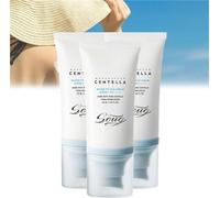 3 Pcs Centella Sunscreen SPF 50, Water-fit Sun Serum, Madagascar Centella Sunscreen, Sun Protection Essence, Centella Water Fit Sun Serum, Refreshing No Sticky for All Skin Type