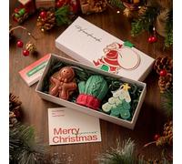 3 Pcs Christmas Set with Scented Candles,Elegant Christmass Tree Candle Box,Christmas Tealight Candles Ornaments with Holiday Card for Home,Party,Bedroom,Table Decoration (B)