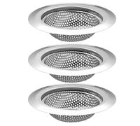 3 PCS Colador de Fregadero de Cocina, Rejilla Desague Ducha, Colador de Fregadero de Acero Inoxidable, Recogedor de Pelo para Ducha y Bañera, Diseño Antiobstrucción para un Drenaje Eficiente