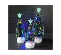 3 Pcs Color Tabletop Christmas Tree with Lights Mini Artificial Xmas Led String Party Decoration Miniature Table Ornats Home Office Decor Desk Top