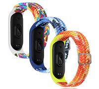 3 Pcs Correa de reloj de nailon para Mi Band 6/5/4/3 pulsera de tela elástica trenzada de nailon suave pulseras deportivas elasticidad correa de reloj expandible transpirable para Mi Band 6/5/4/3