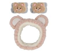3 Pcs Diadema Maquillaje Mujer Bandas de Muñeca para Lavar Cara, Diadema Cosmética Set de SPA Headband Elásticas con Muñequeras para el Cabello para Maquillaje, Cuidado de Piel, Ducha, Yoga