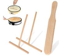 3 Pcs Distribuidor De Crepes De Madera De Haya, Forma De T Set Esparcidor De Crepes y Volteador, Fácil De Limpiar Espátulas para Crepes, Barra De Crepe Esparcidor para Hacer Crepes Panqueques